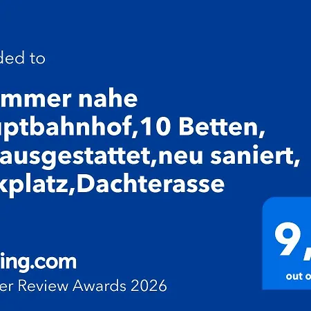 Apartment 5 Nahe Hauptbahnhof,10 Betten,vollausgestattet,neu Saniert,parkplatz,dachterasse Cottbus